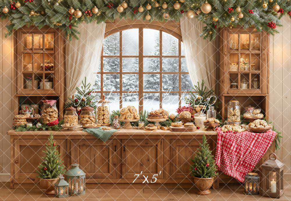 Kate Christmas Cookies Garland Window Cabinet Backdrop Designed by Emetselch