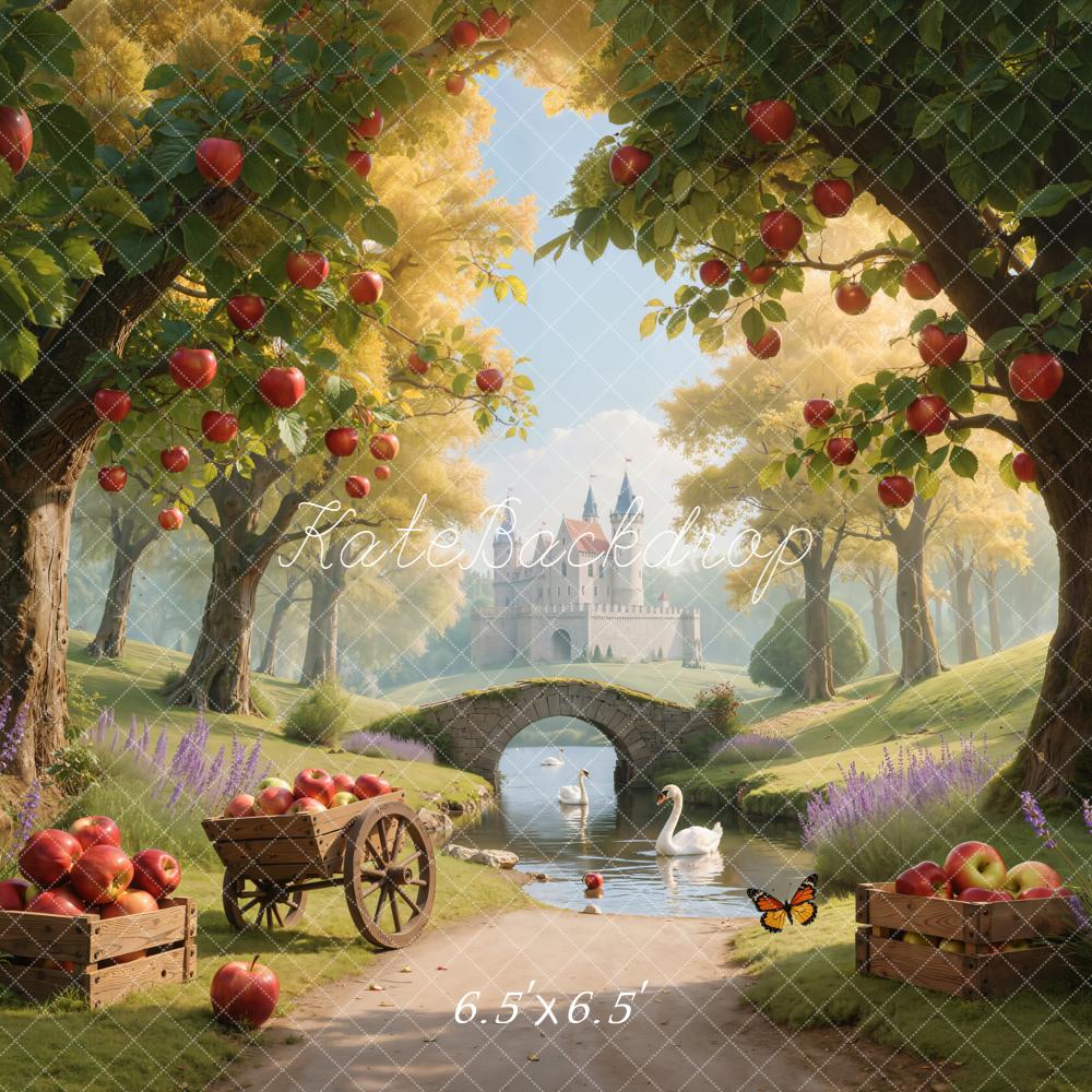 Kate Fairy Fantasy Castle Apples Swans Backdrop Designed by Emetselch -UK