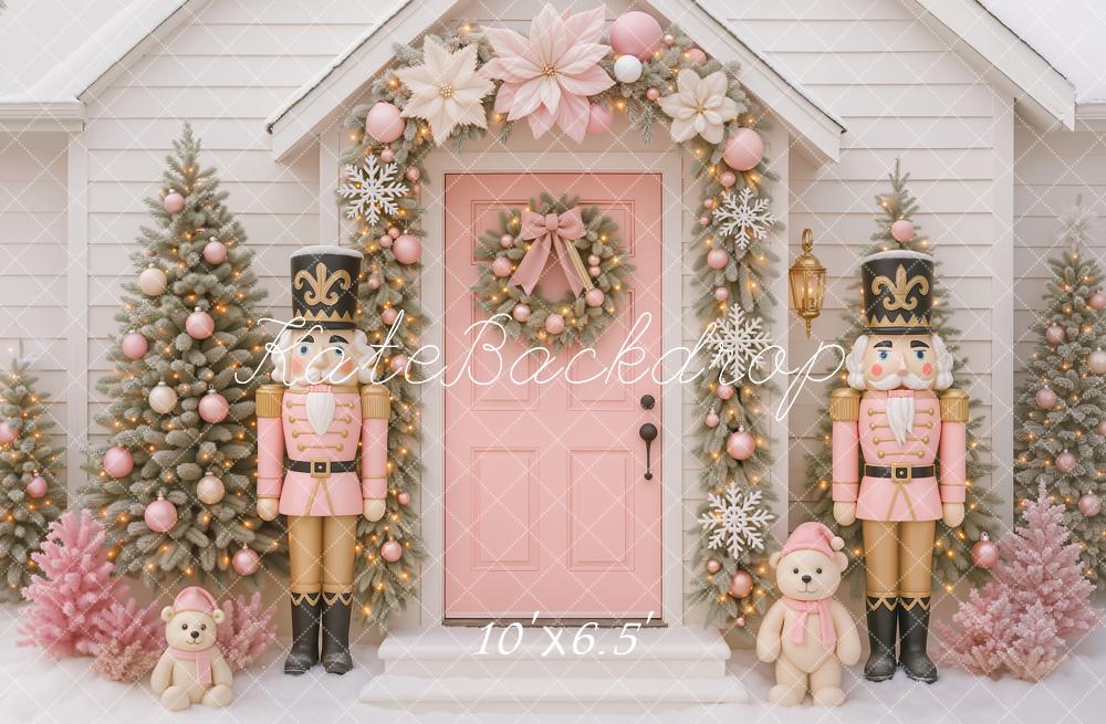 Kate Christmas Nutcracker Pink Door Trees Backdrop Designed by Ashley Paul -UK