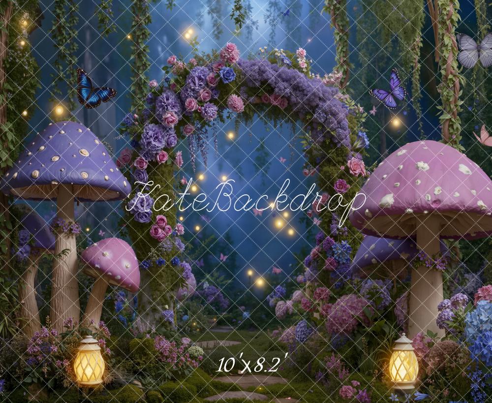 Kate Fairy Fantasy Arch Mushrooms Lanterns Backdrop Designed by Emetselch