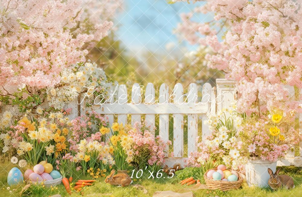 Kate Easter Bunny Eggs Garden Spring Backdrop Designed by Emetselch -UK