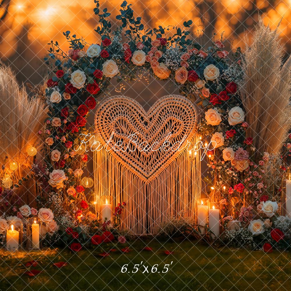 Kate Wedding Flower Arch Pampas Candlelight Backdrop Designed by Emetselch