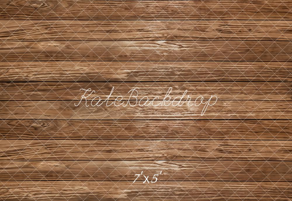 Kate Wood Plank Brown Rustic Floor Backdrop Designed by Emetselch