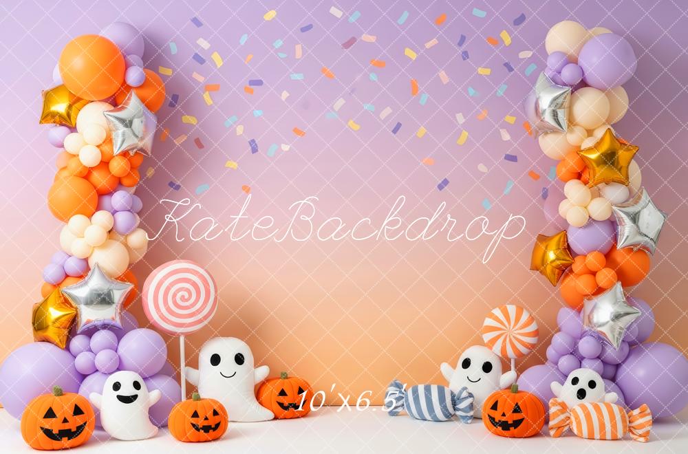 Kate Halloween Balloons Pumpkins Ghosts Backdrop Designed by Patty Robert