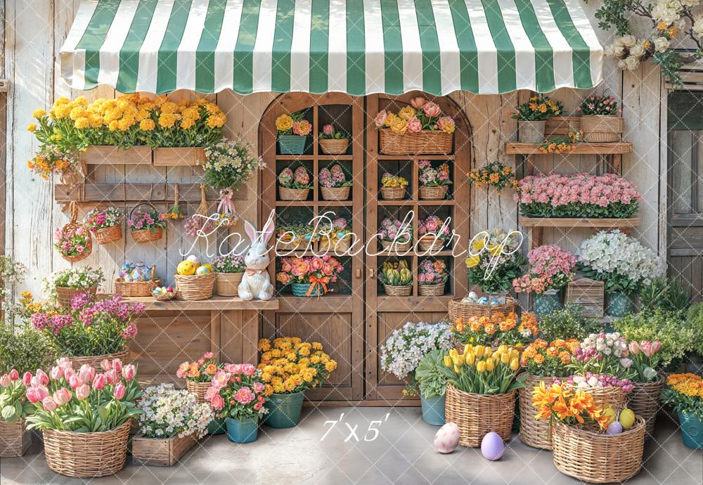 Kate Easter Bunny Flowers Market Stall Backdrop Designed by Emetselch