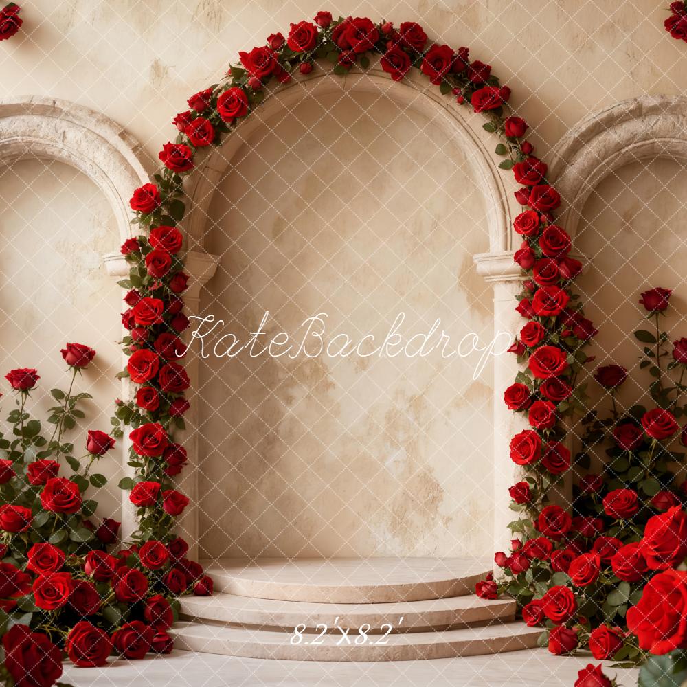 Kate Vintage Arch Roses Columns Backdrop Designed by Emetselch