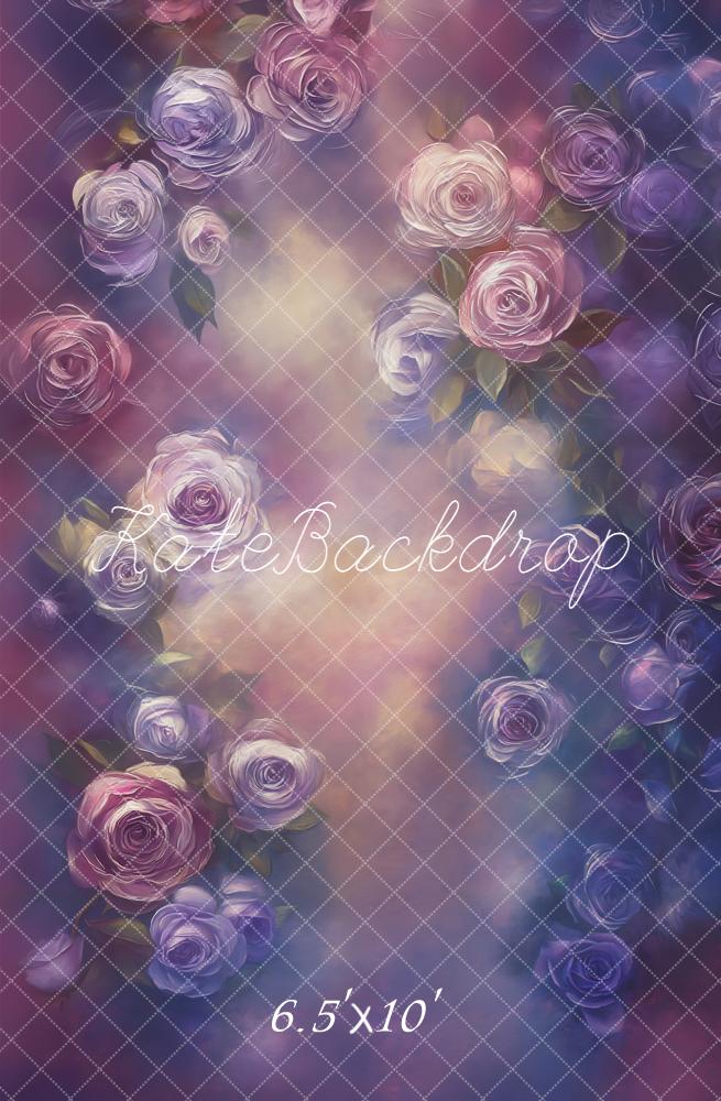 Kate Purple Rose Floral Backdrop Designed by Emetselch -UK