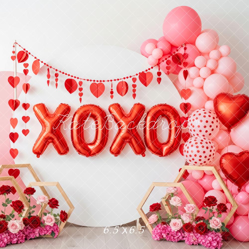Kate Valentine XO Balloons Heart Garland Backdrop Designed by Patty Robert