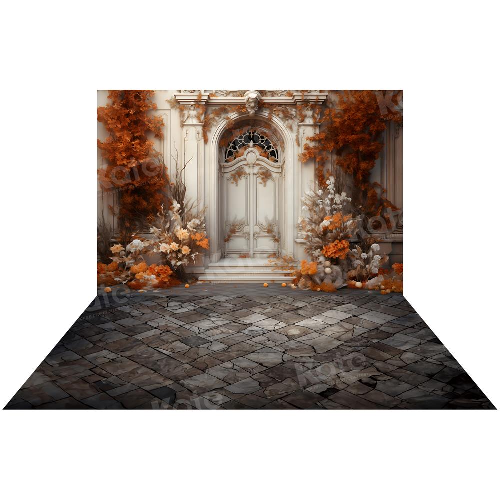 Kate Autumn Fine Art White Door Backdrop+Cracked Tiles Floor Backdrop