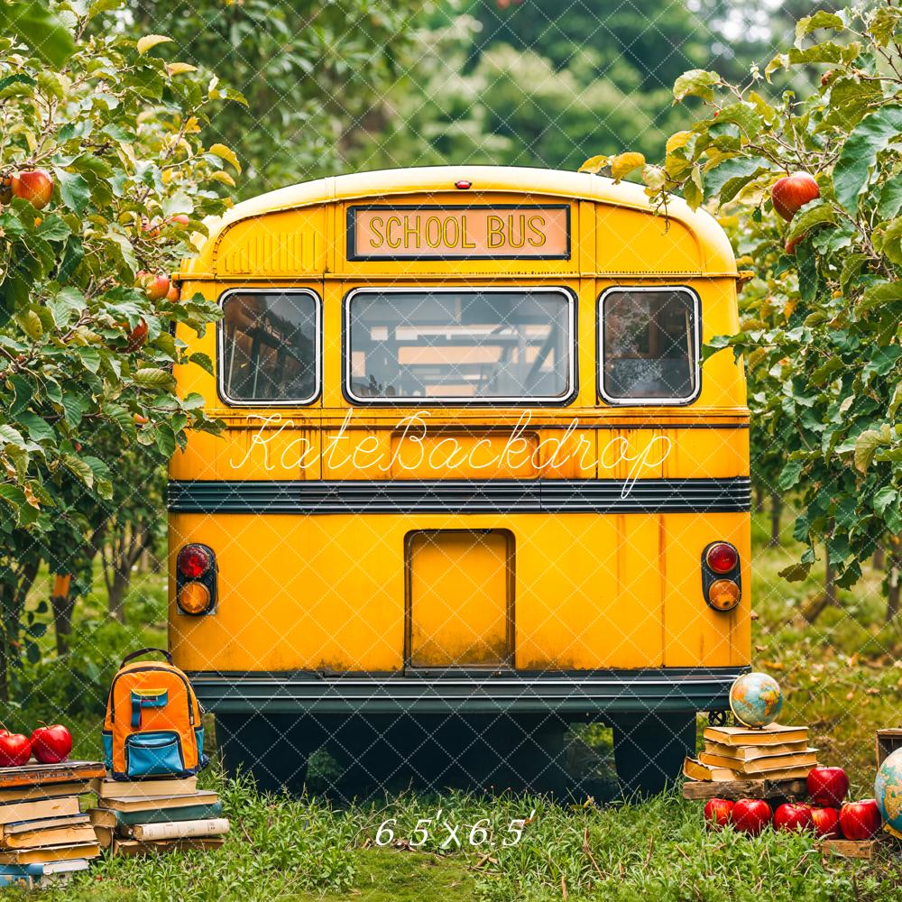 Kate Back To School Bus Orchard Apples Backdrop Designed by Emetselch