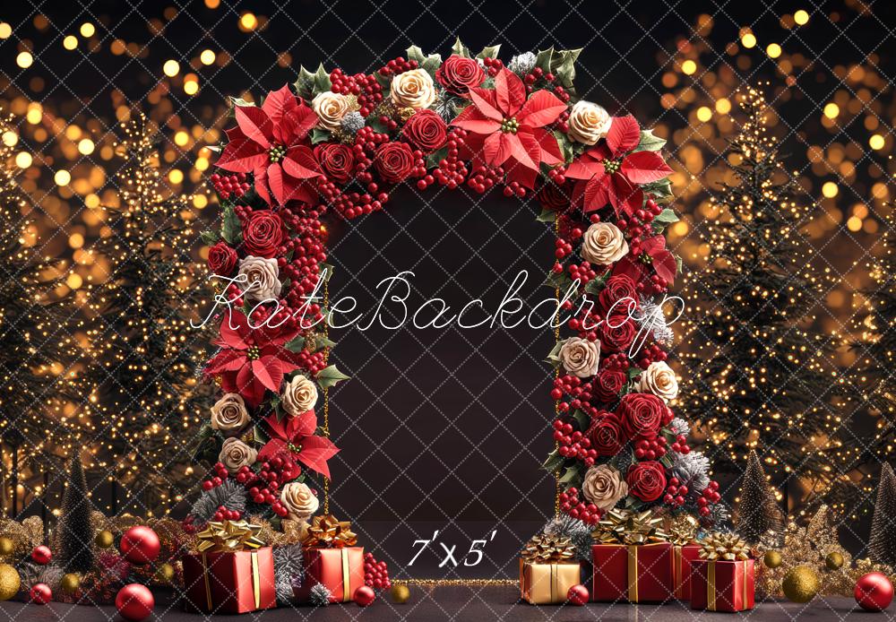 Kate Christmas Floral Arch Lights Backdrop Designed by Mini MakeBelieve -UK