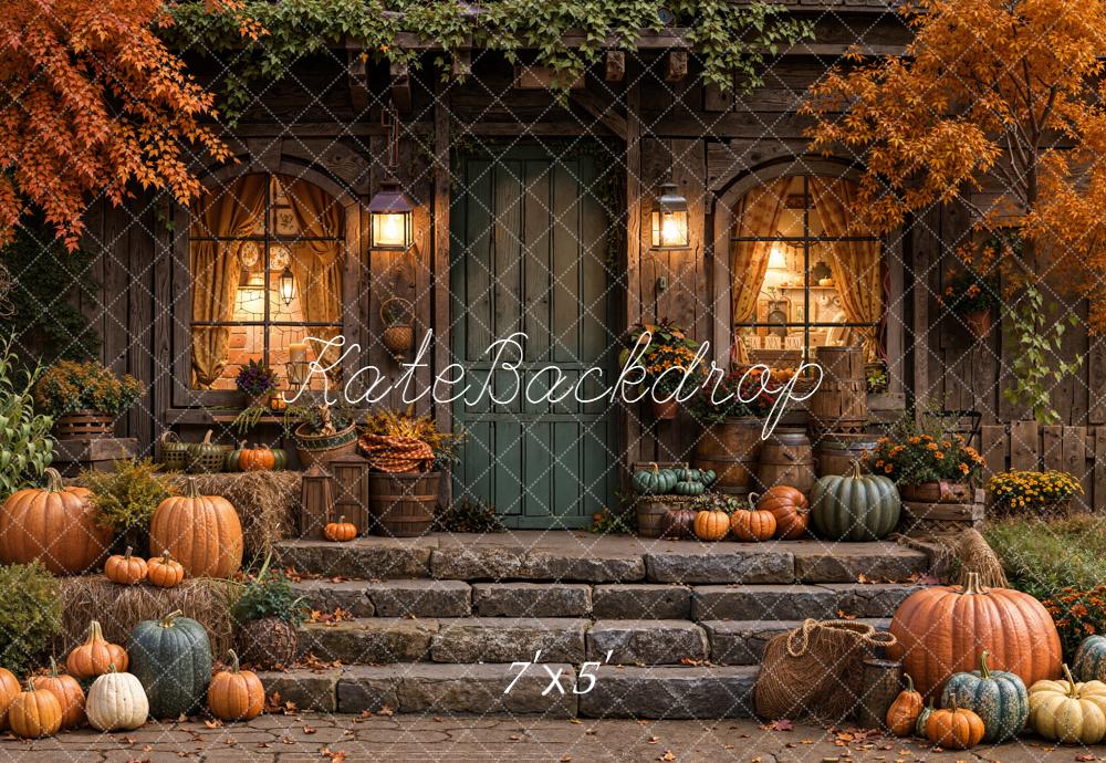 Kate Autumn Pumpkins House Backdrop Designed by Emetselch -UK