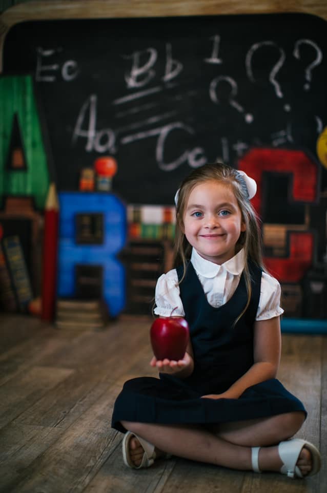 Kate Back to School Summer Blackboard Colorful ABC Fleece Backdrop