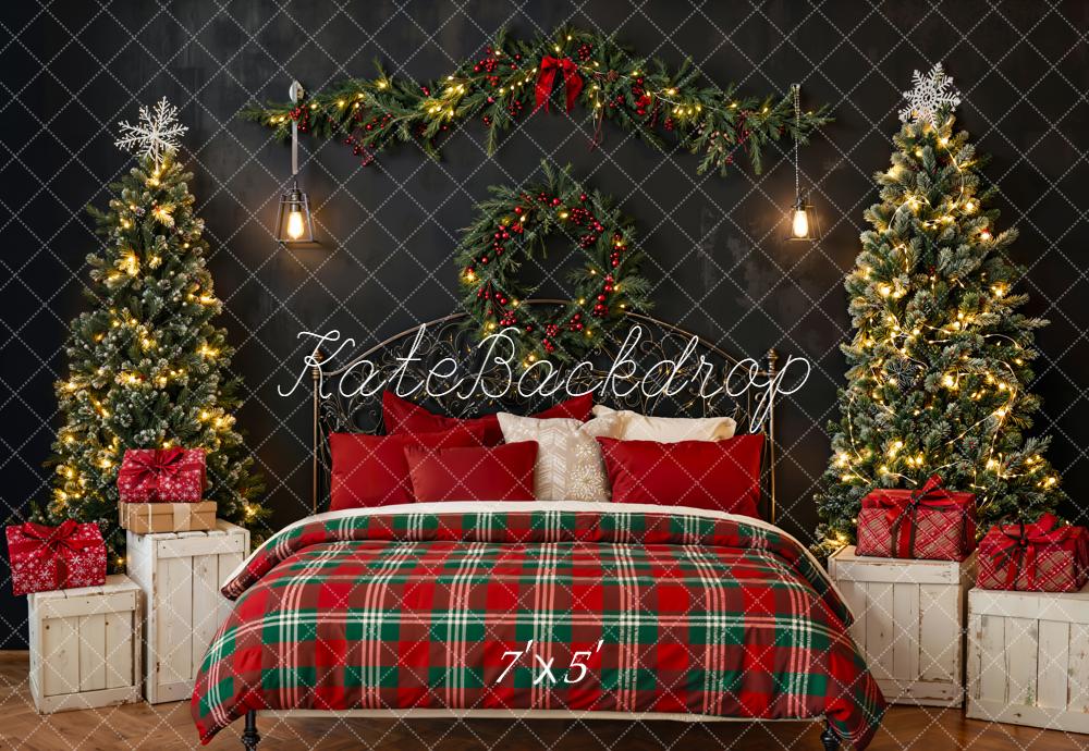 Kate Christmas Bedroom Wreath Garland Trees Backdrop Designed by Emetselch