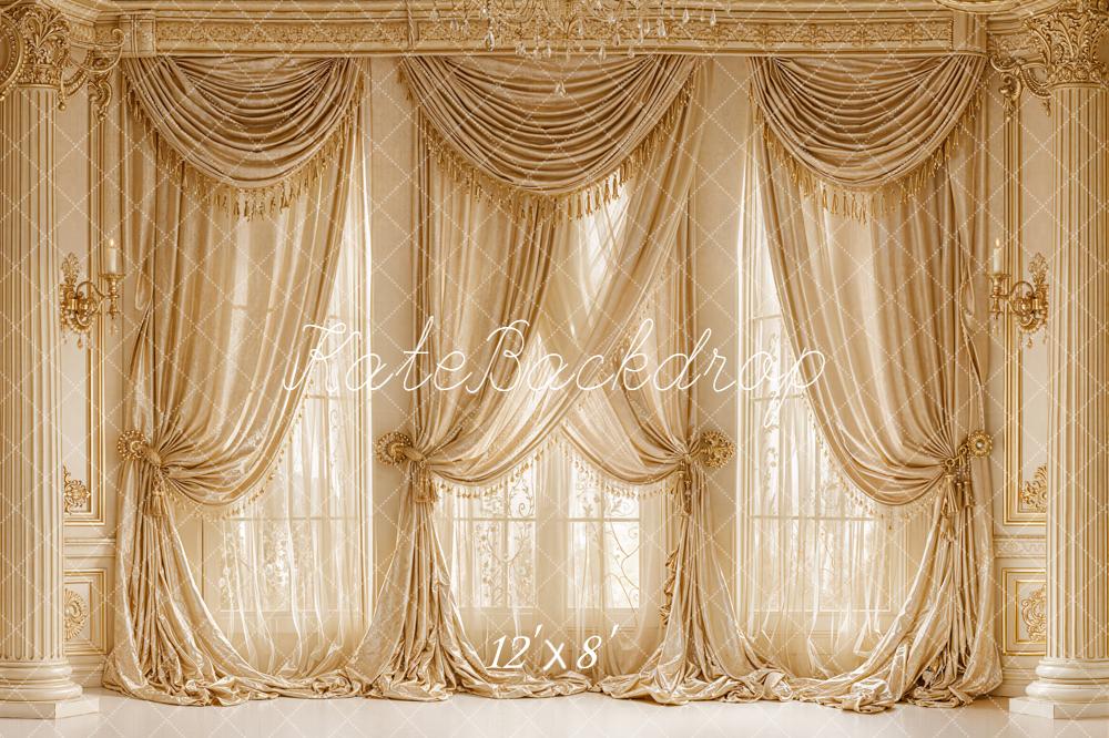 Kate Gold Curtains Elegant Columns Backdrop Designed by Emetselch