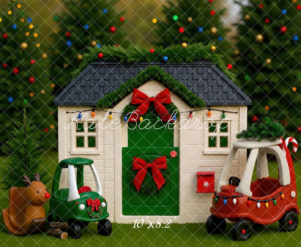 Kate Christmas Playhouse Toy Cars Garland Backdrop Designed by Mini MakeBelieve -UK
