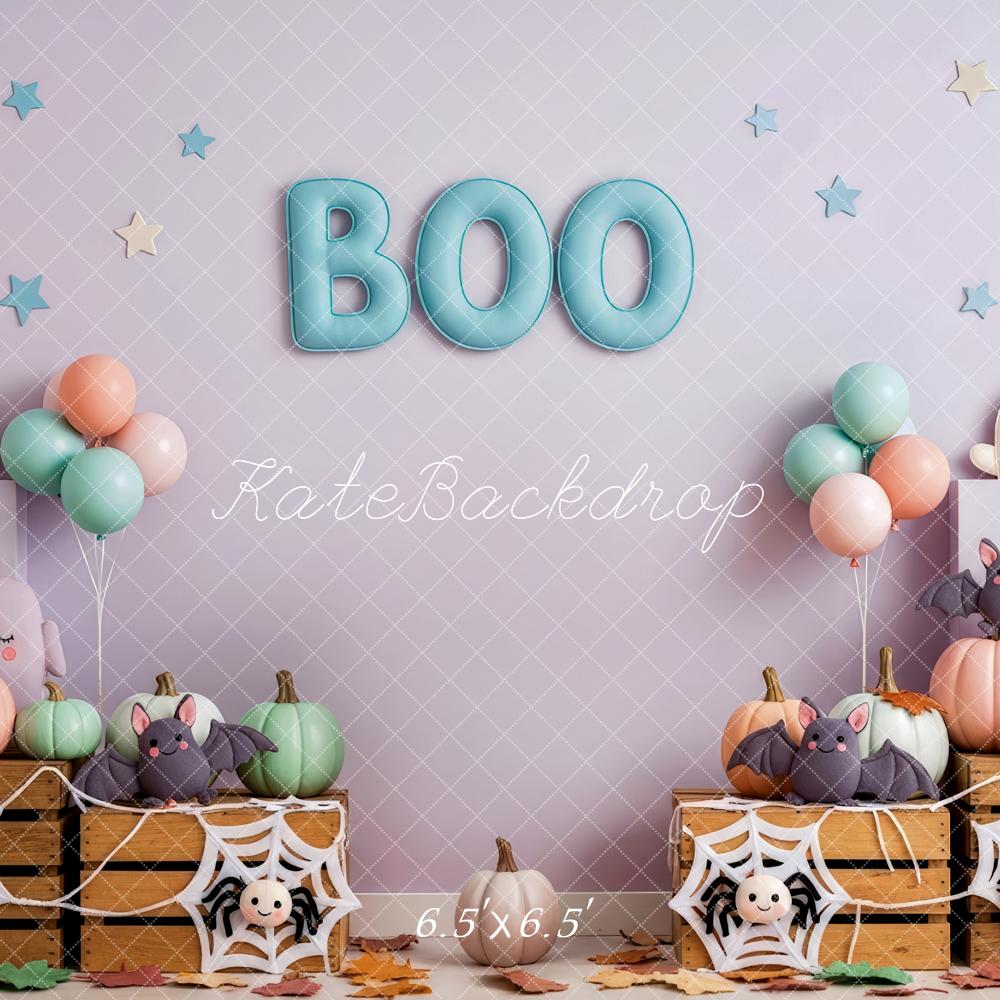 Kate Halloween Boo Ghosts Bats Pumpkins Backdrop Designed by Patty Robert