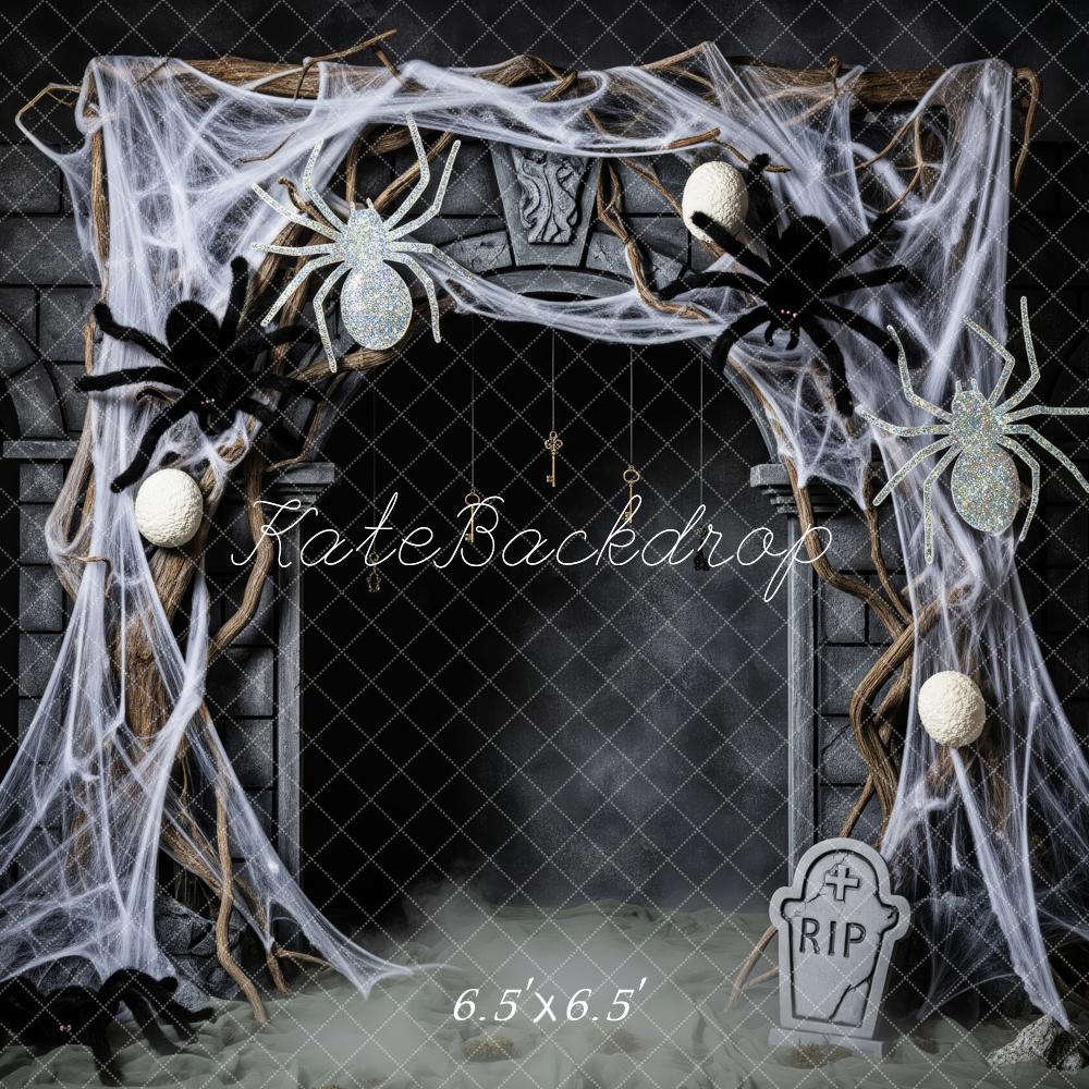 Kate Halloween Spider Webs Spiders Backdrop Designed by Patty Robert