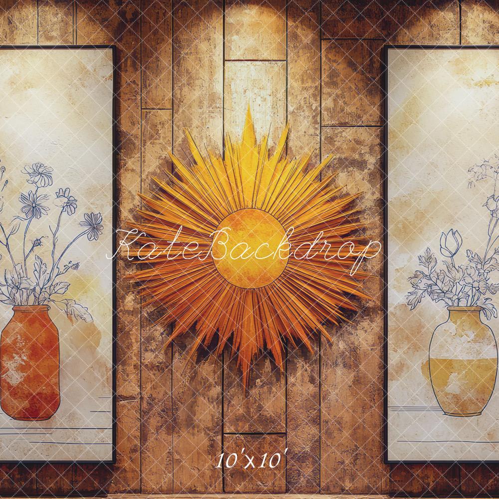 Kate Sunburst Floral Texture Backdrop Designed by Mini MakeBelieve -UK