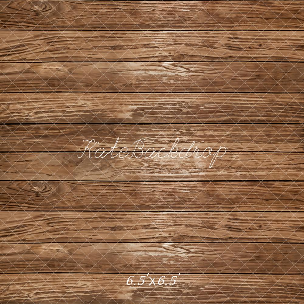 Kate Wood Plank Brown Rustic Floor Backdrop Designed by Emetselch