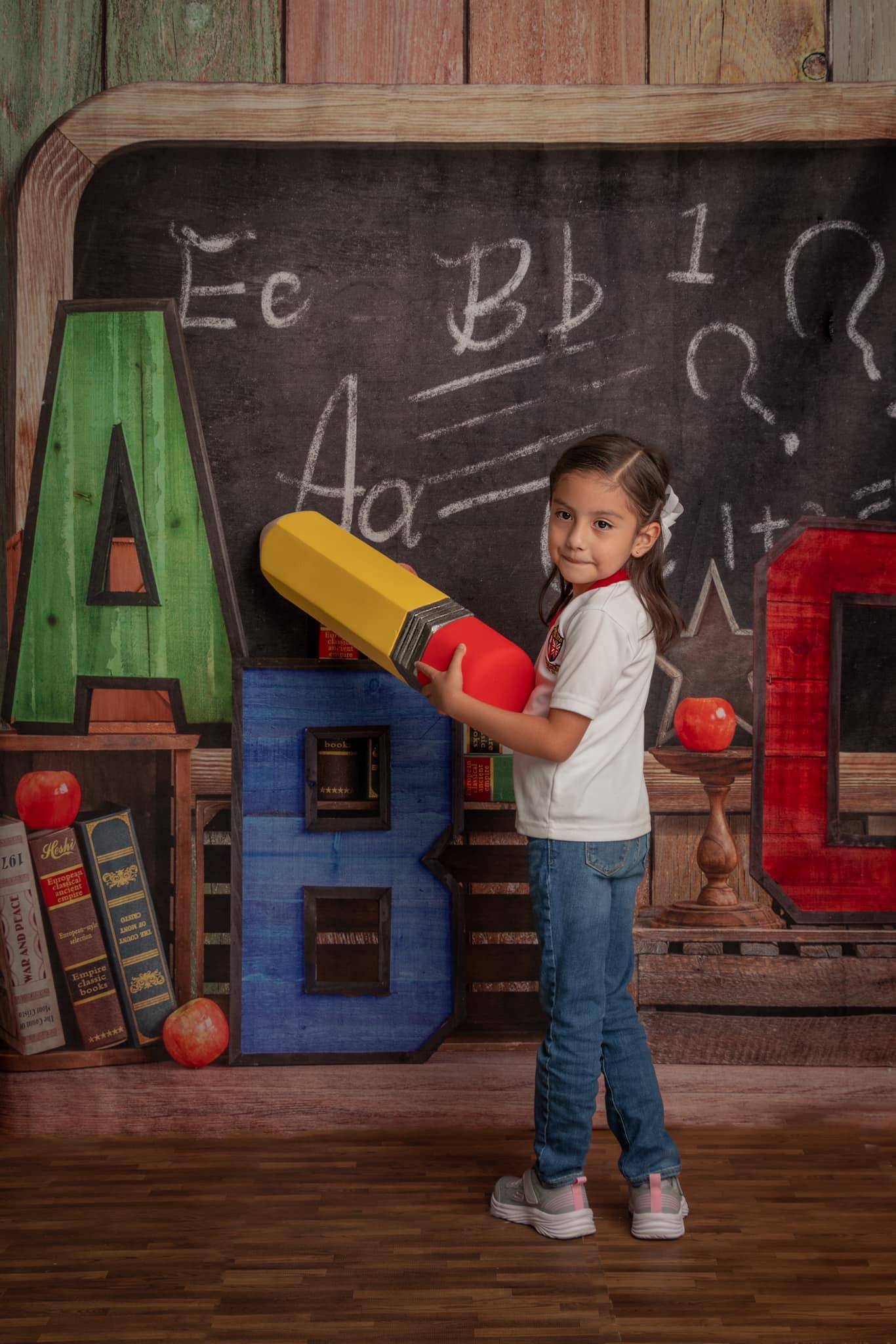 Kate Back to School Summer Blackboard Colorful ABC Fleece Backdrop