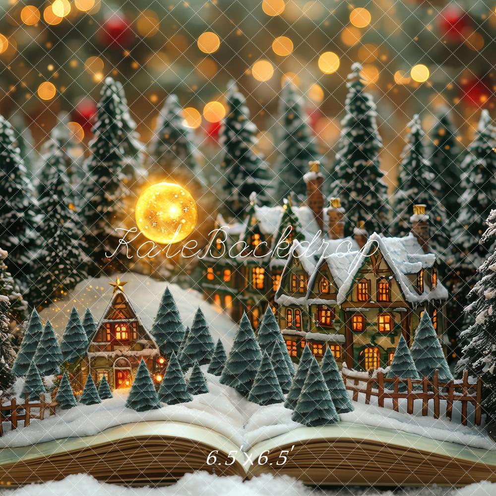 Kate Christmas Snowy Village Book Backdrop Designed by Mini MakeBelieve -UK