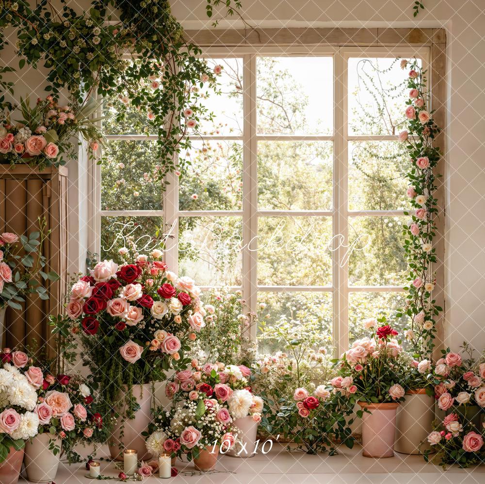 Kate Spring Floral Window Garden Backdrop Designed by Emetselch