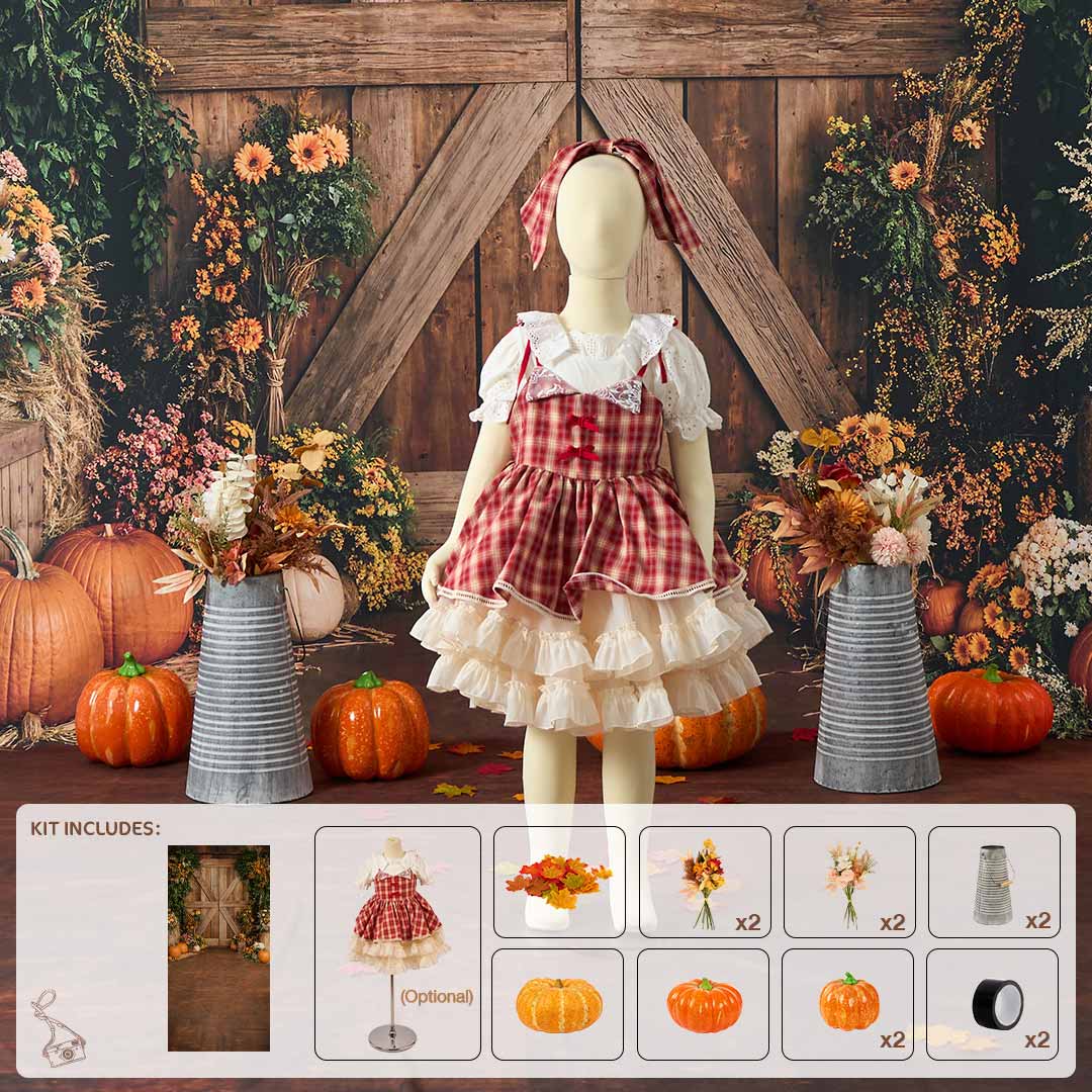 Kate Autumn Barn Door Pumpkin Photo Kit -UK
