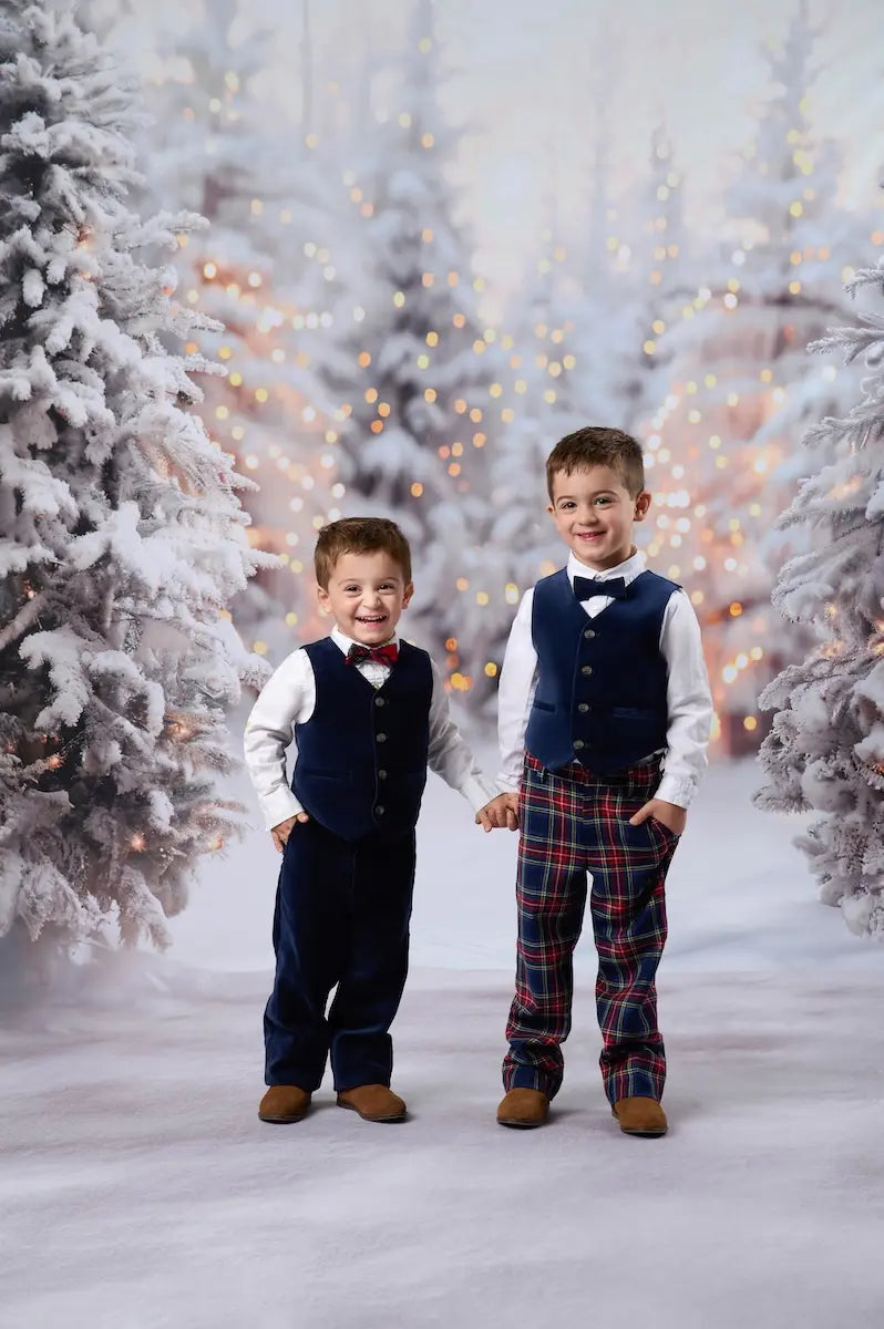 On Sale Kate Christmas Snowy White Forest Fence Backdrop Designed by Emetselch