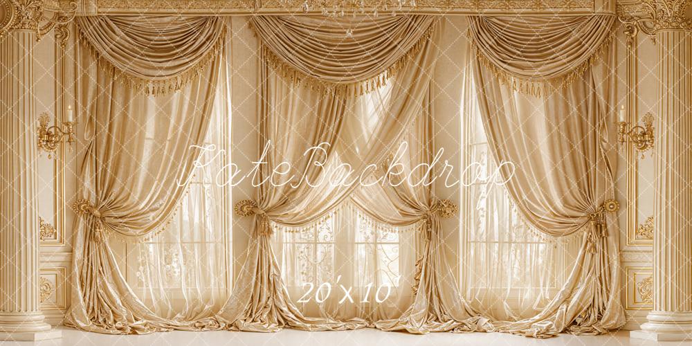 Kate Gold Curtains Elegant Columns Backdrop Designed by Emetselch