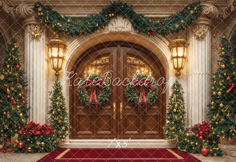 Kate Christmas Door Garland Trees Decorations Backdrop Designed by Emetselch