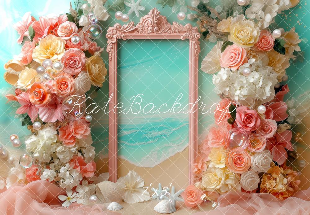 Kate Beach Flower Arch Seashells Backdrop Designed by Mini MakeBelieve -UK