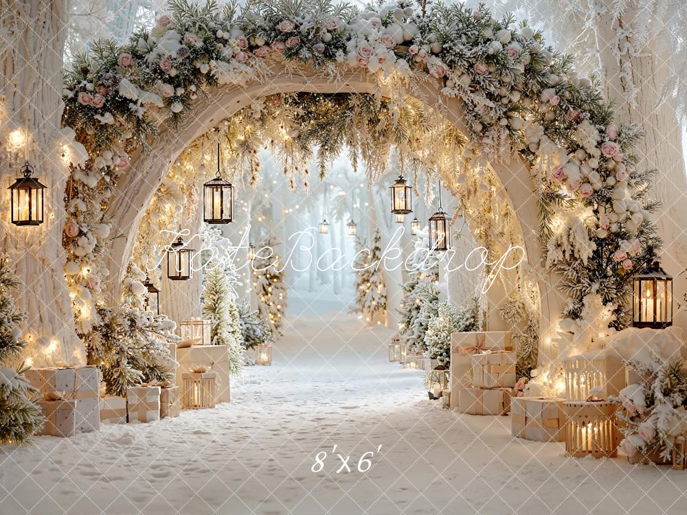 Kate Winter Flower Arch Lanterns Presents Fleece Backdrop Designed by Emetselch -UK