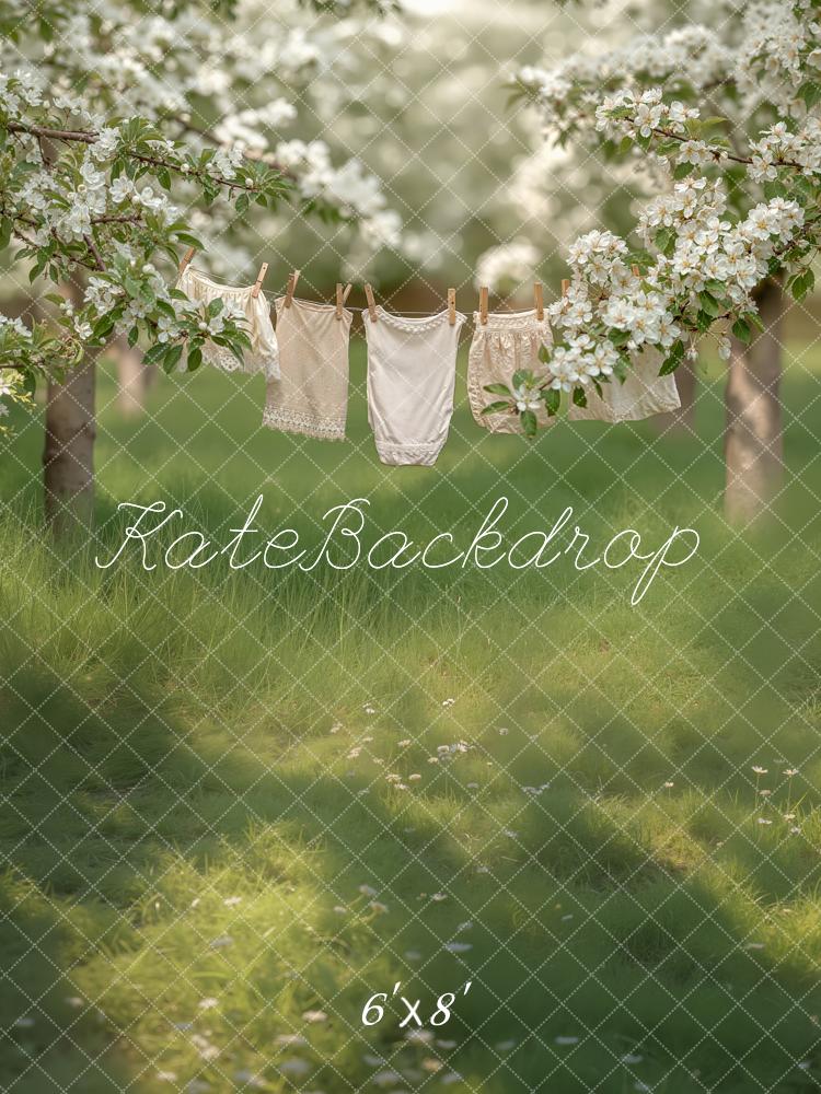 Kate Spring Blossom Clothesline Pastoral Backdrop Designed by Chain Photography