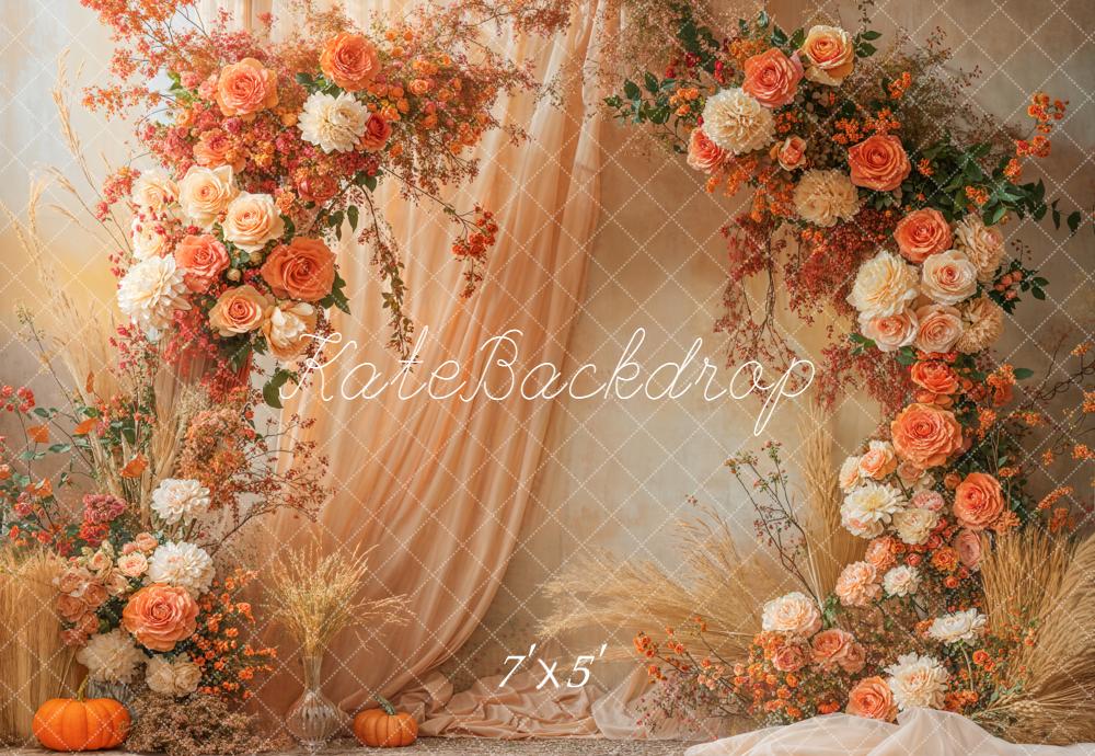 Kate Autumn Flower Arch Orange Backdrop Designed by Emetselch