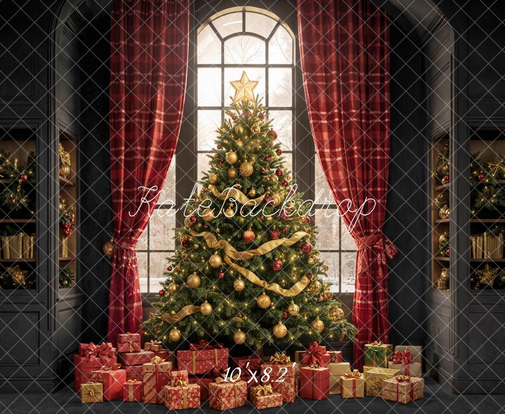 Kate Christmas Tree Presents Window Shelves Backdrop Designed by Emetselch -UK