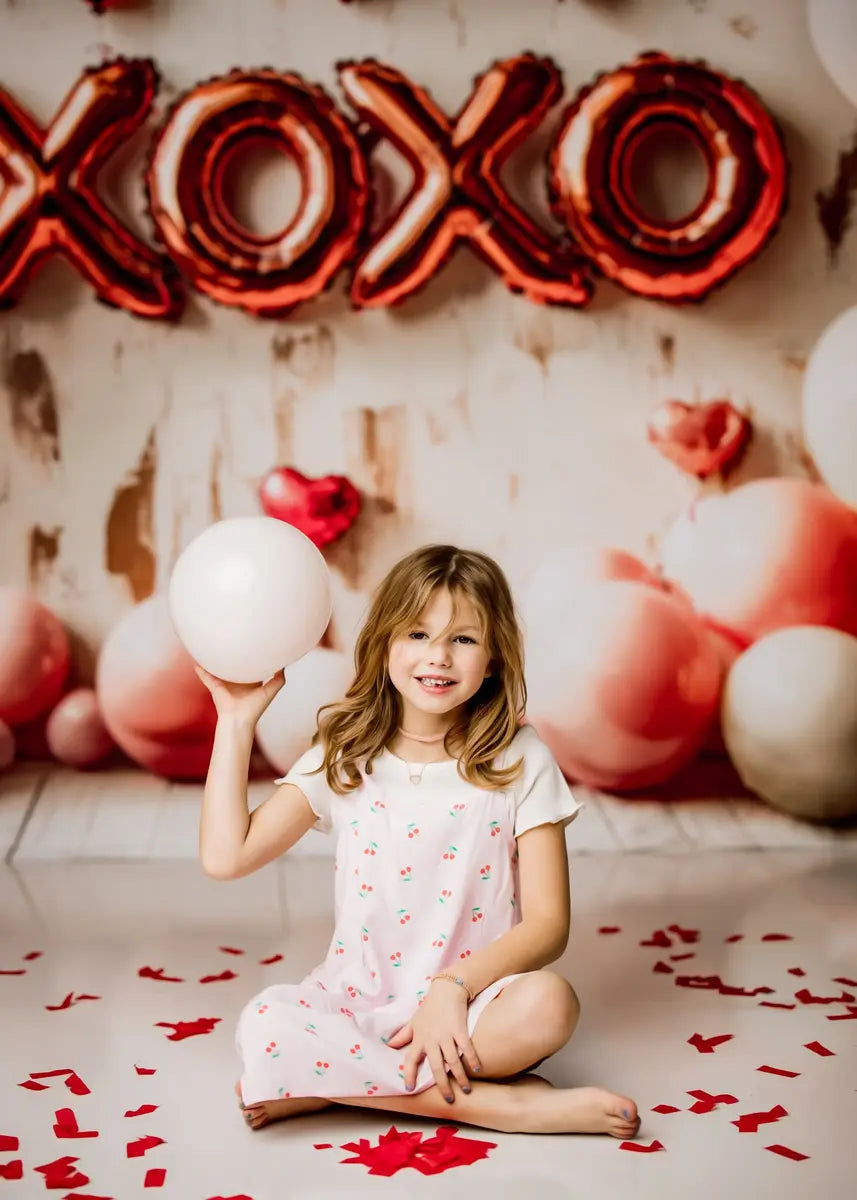 Kate Valentine's Balloons XOXO Heart Backdrop Designed by Emetselch