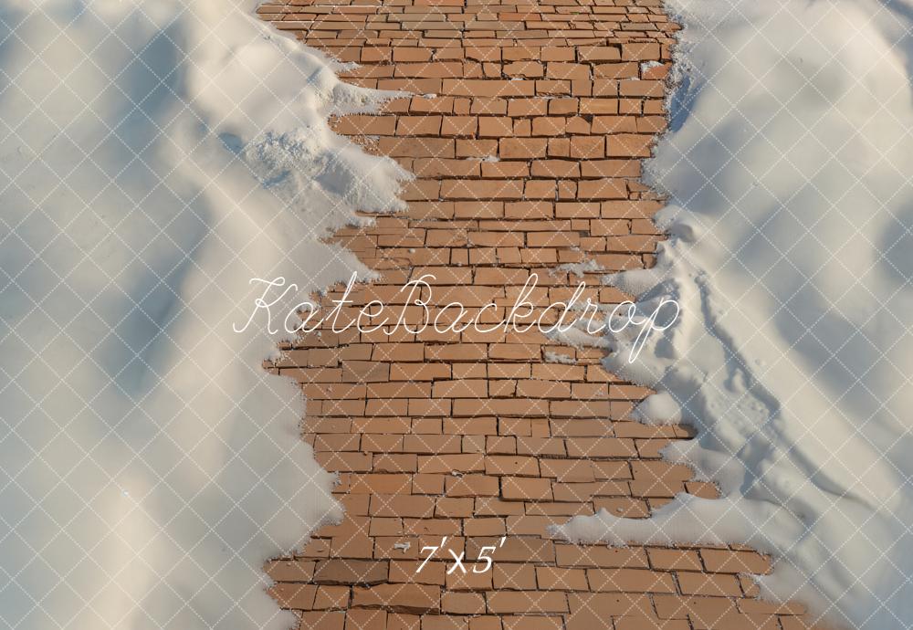 Kate Cobblestone Path Snow Floor Backdrop Designed by Emetselch -UK