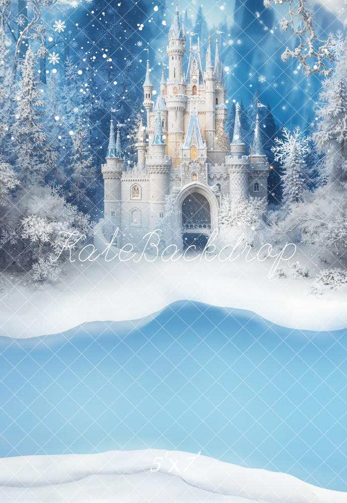 Kate Winter Fantasy Castle Snowy Forest Backdrop Designed by Emetselch -UK