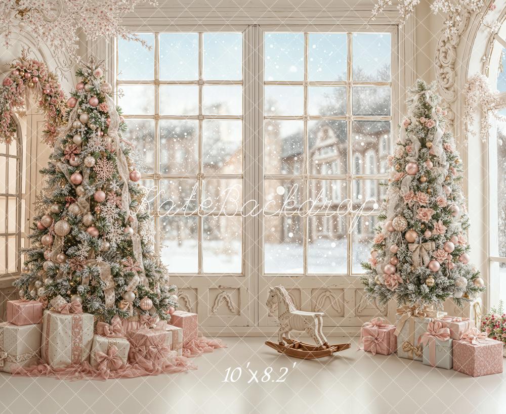 Kate Christmas Trees Window Winter Backdrop Designed by Emetselch -UK