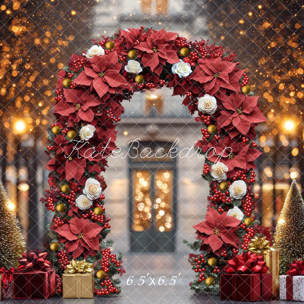 Kate Christmas Floral Arch Presents Bokeh Backdrop Designed by Mini MakeBelieve