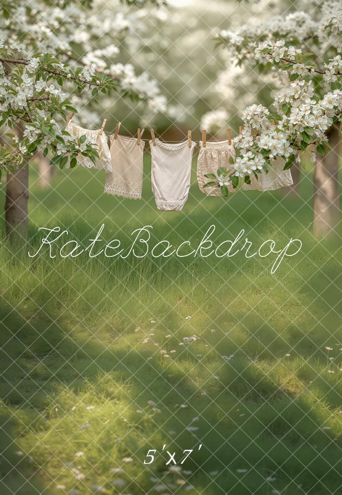 Kate Spring Blossom Clothesline Pastoral Backdrop Designed by Chain Photography