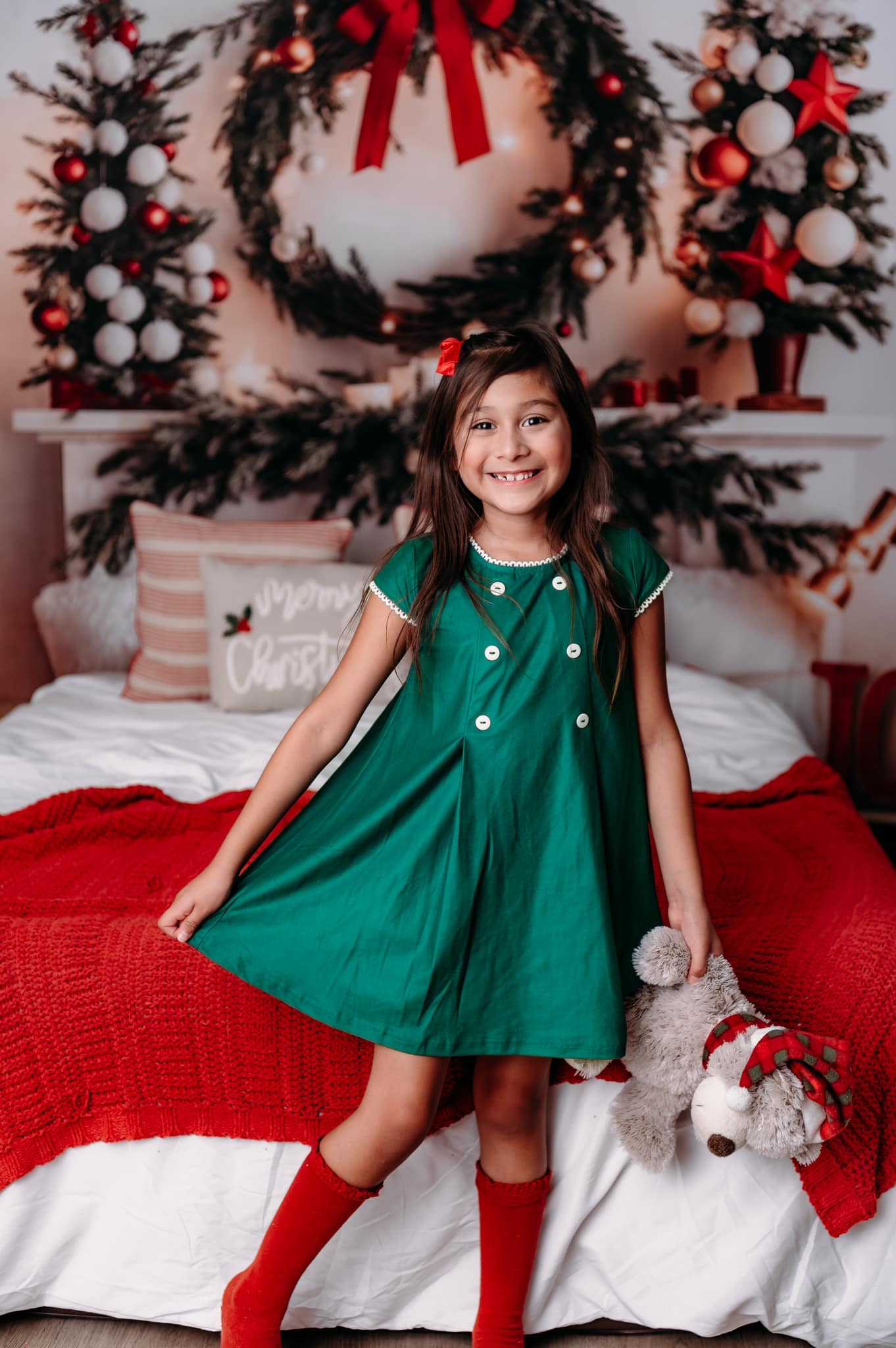 Kate Warm Christmas Headboard Tree Backdrop for Photography -UK