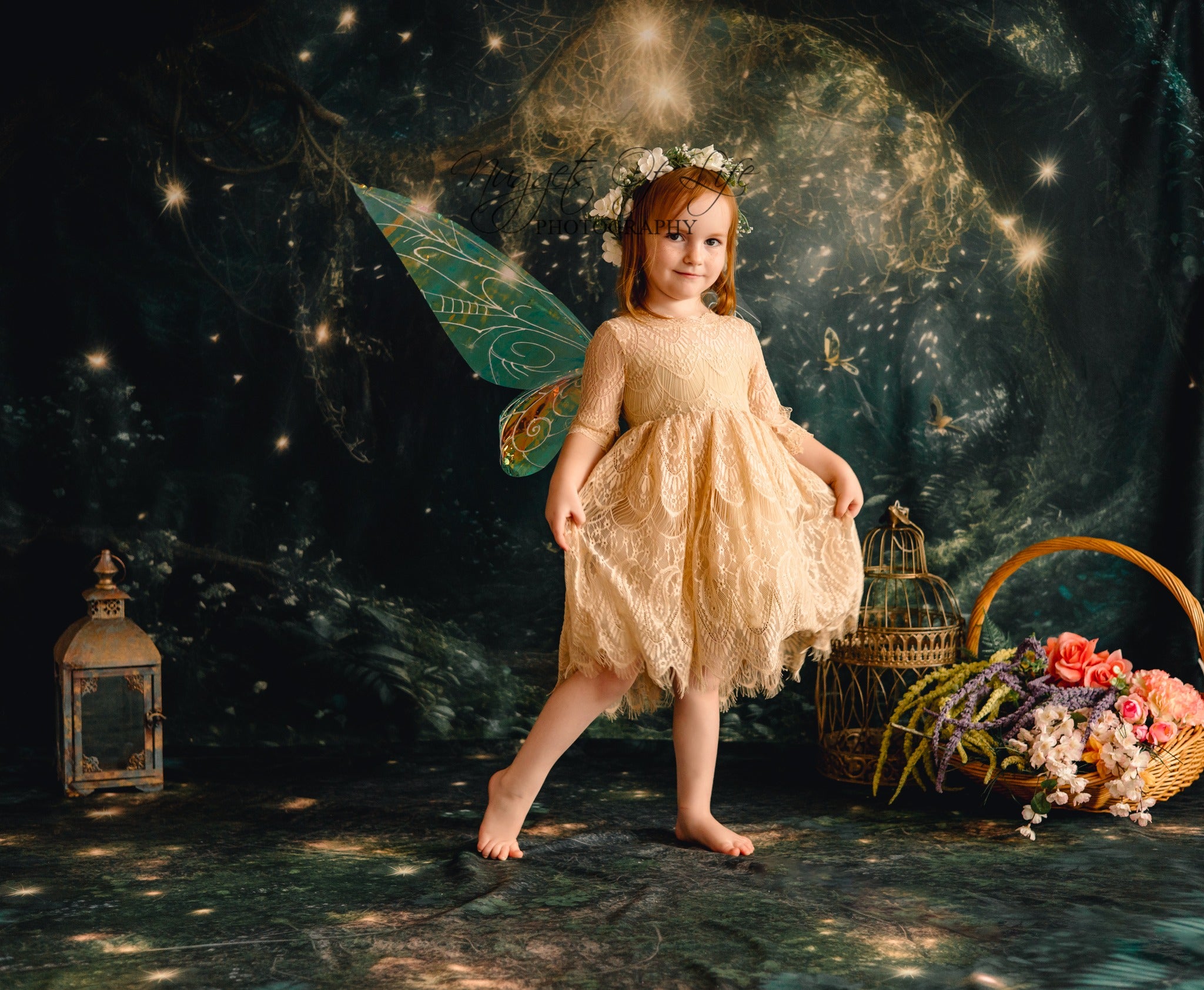 Kate Fairy Night Backdrop+Forest Floor Backdrop Designed by Mandy Ringe Photography -UK