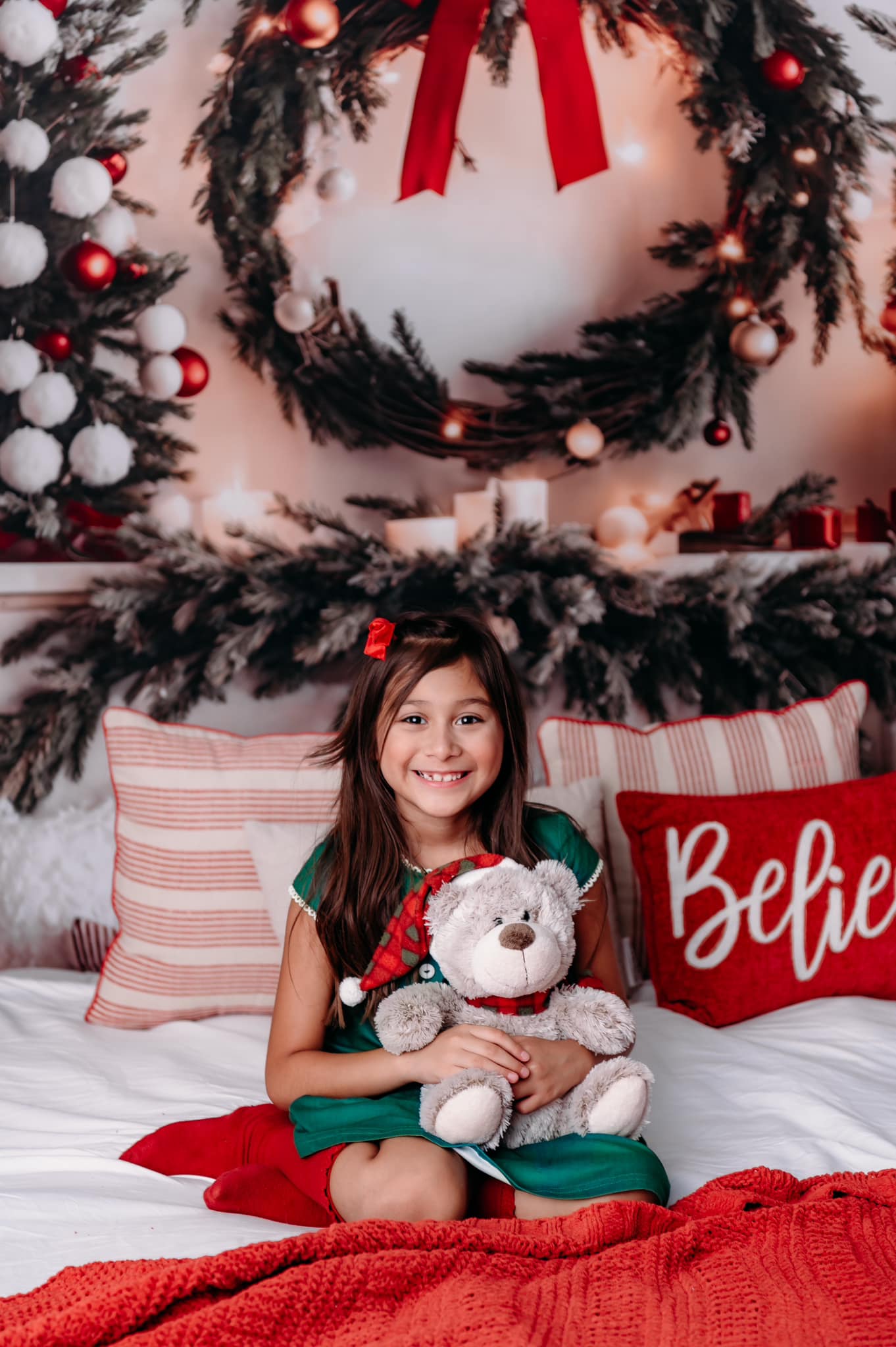 Kate Warm Christmas Headboard Tree Backdrop for Photography -UK