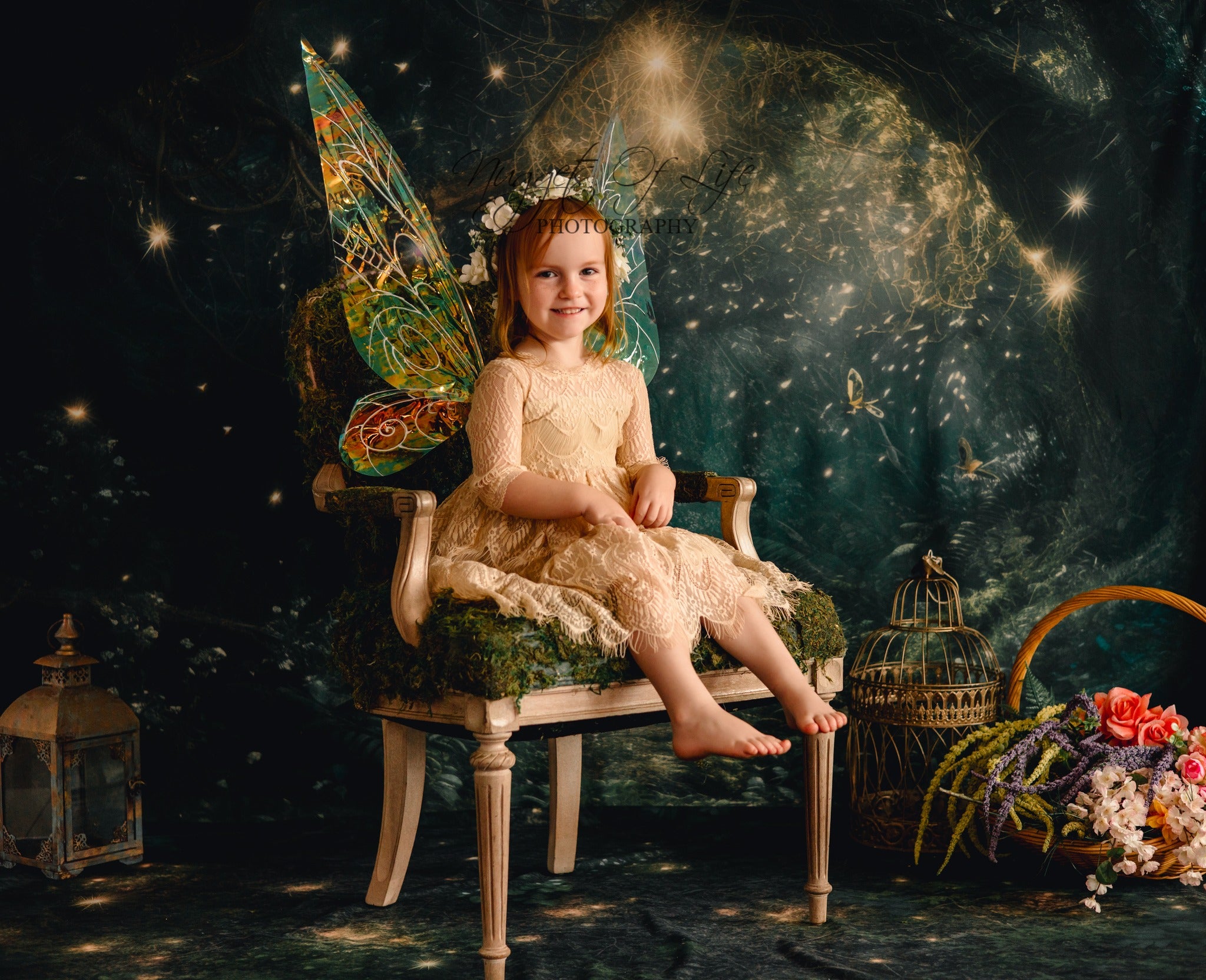 Kate Fairy Night Backdrop+Forest Floor Backdrop Designed by Mandy Ringe Photography