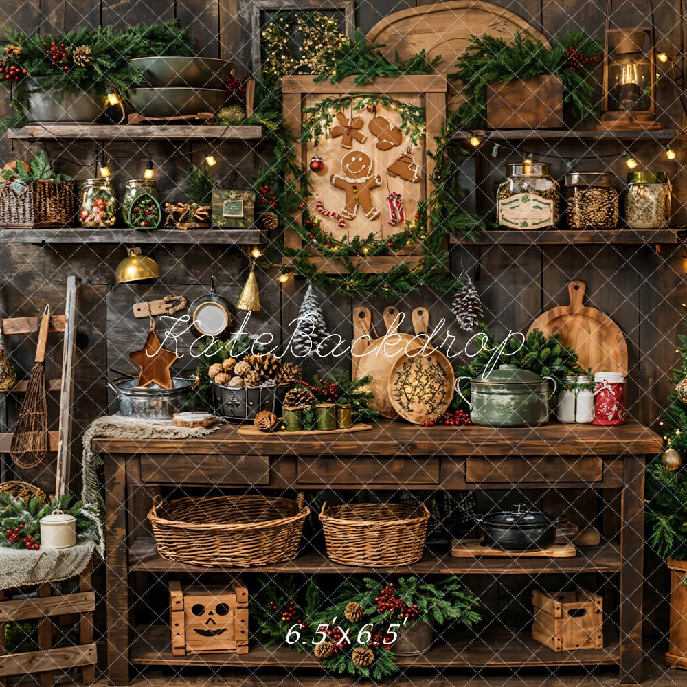 Kate Christmas Vintage Wooden Kitchen Backdrop Designed by Emetselch -UK