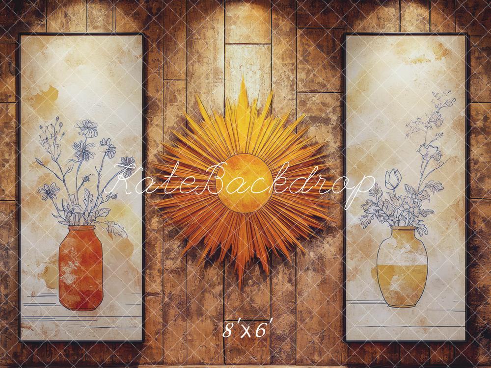Kate Sunburst Floral Texture Backdrop Designed by Mini MakeBelieve -UK