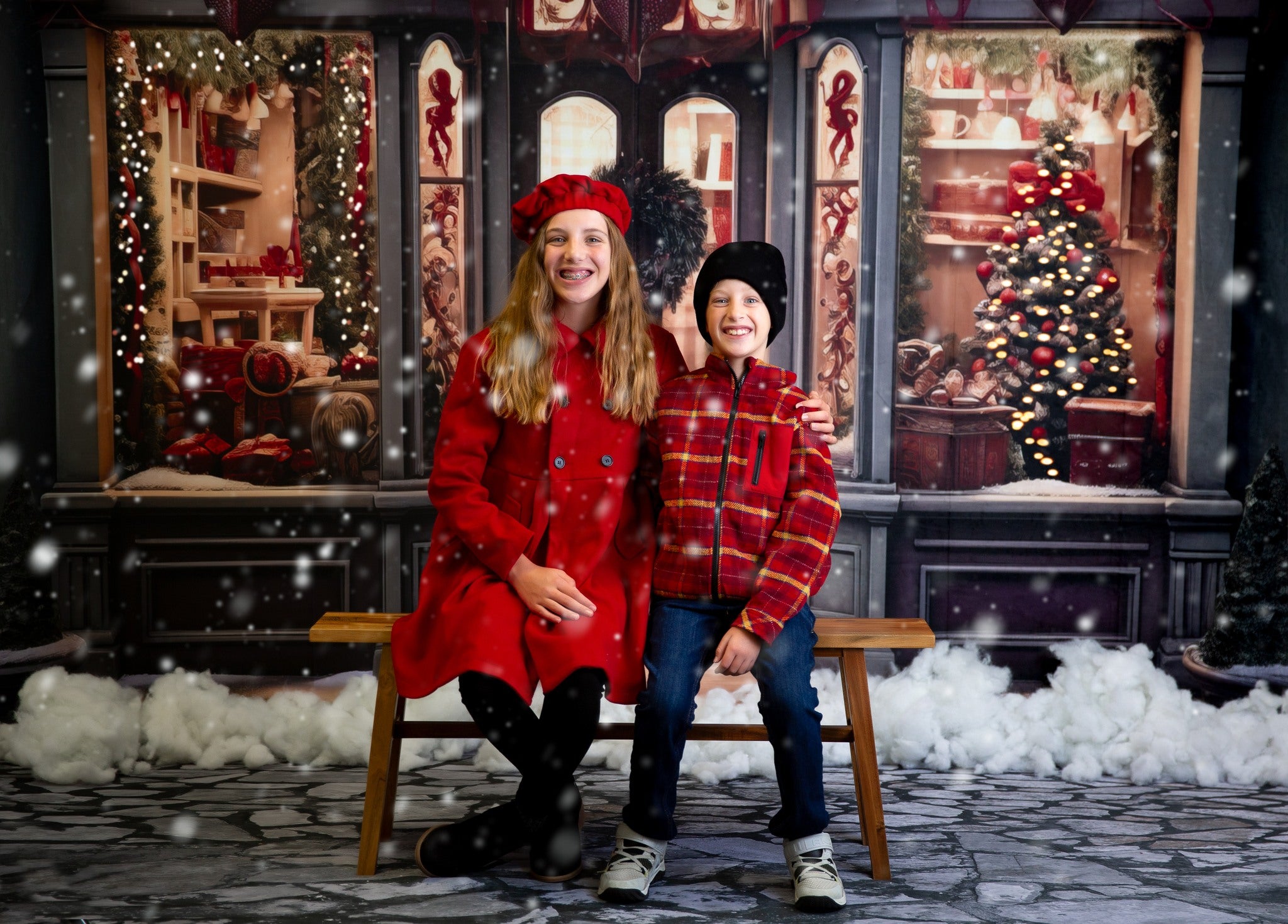 Kate Evening Christmas Store Backdrop Designed by Megan Leigh Photography