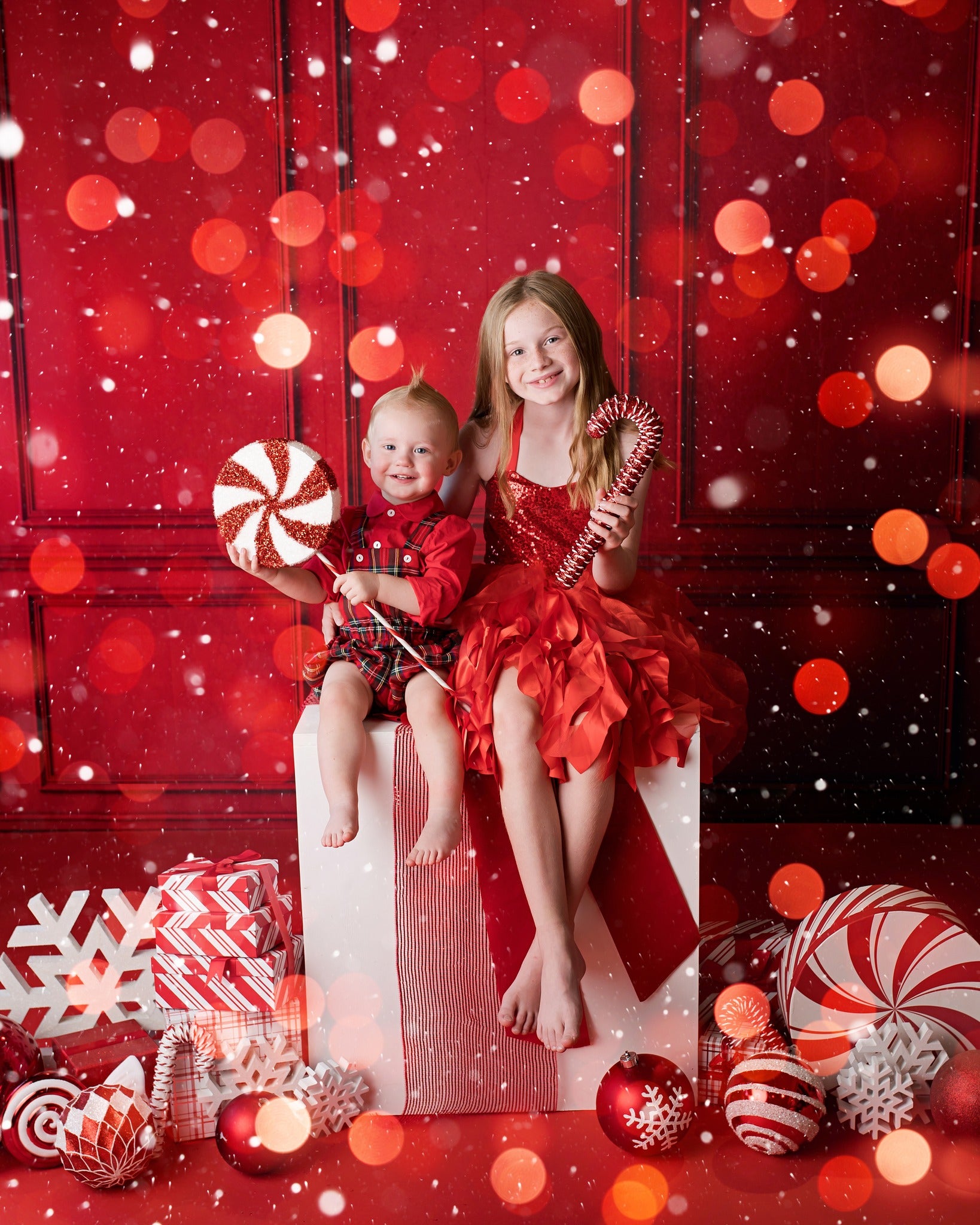 Kate Red Vintage Wall Backdrop for Photography -UK